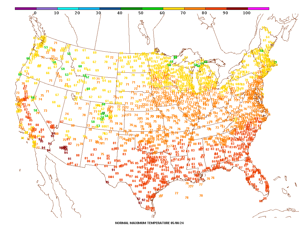 U.S. Normal High Temperatures