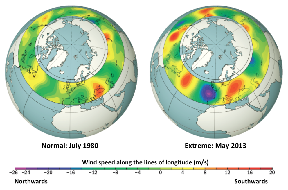 Figure from paper showing normal and extreme jet stream