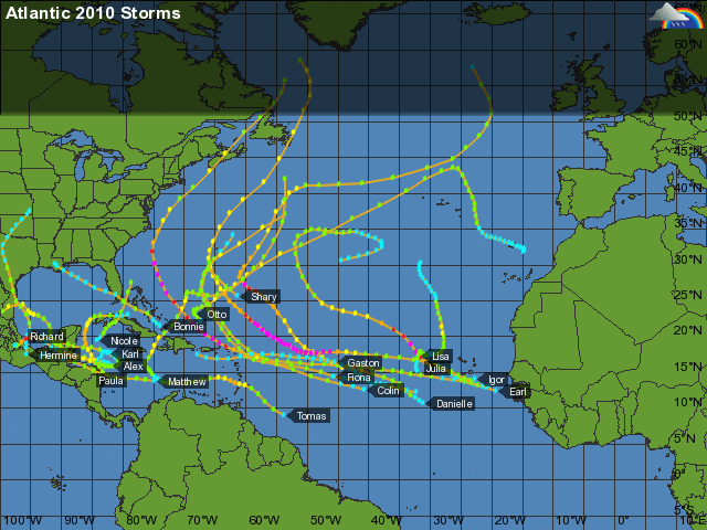 2010 Atlantic hurricane season from Weather Underground